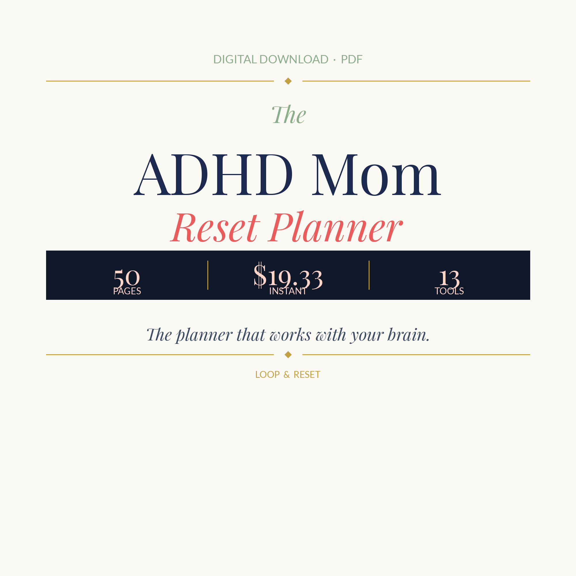 ADHD Mom Reset Planner — Daily Planner for Neurodivergent Moms