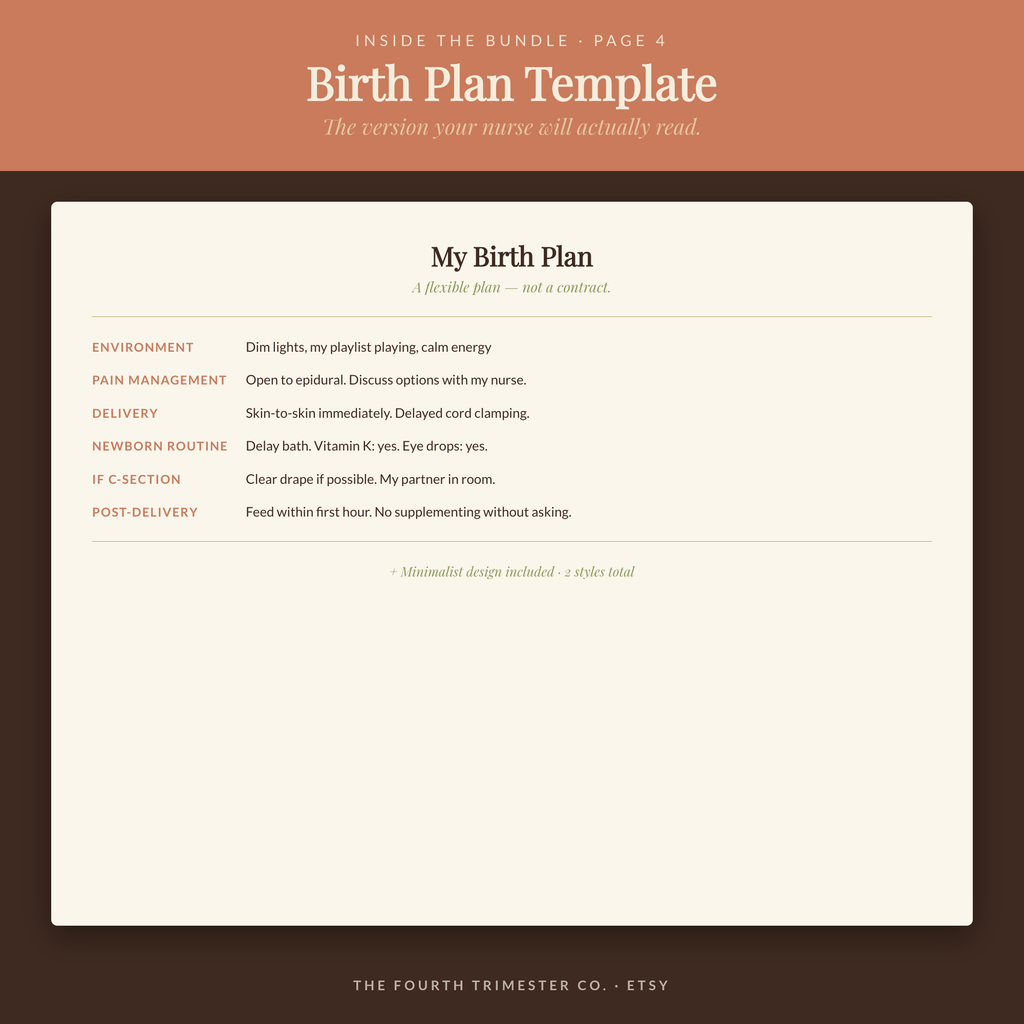 Postpartum Survival Bundle — Fourth Trimester Planner & Recovery Toolkit